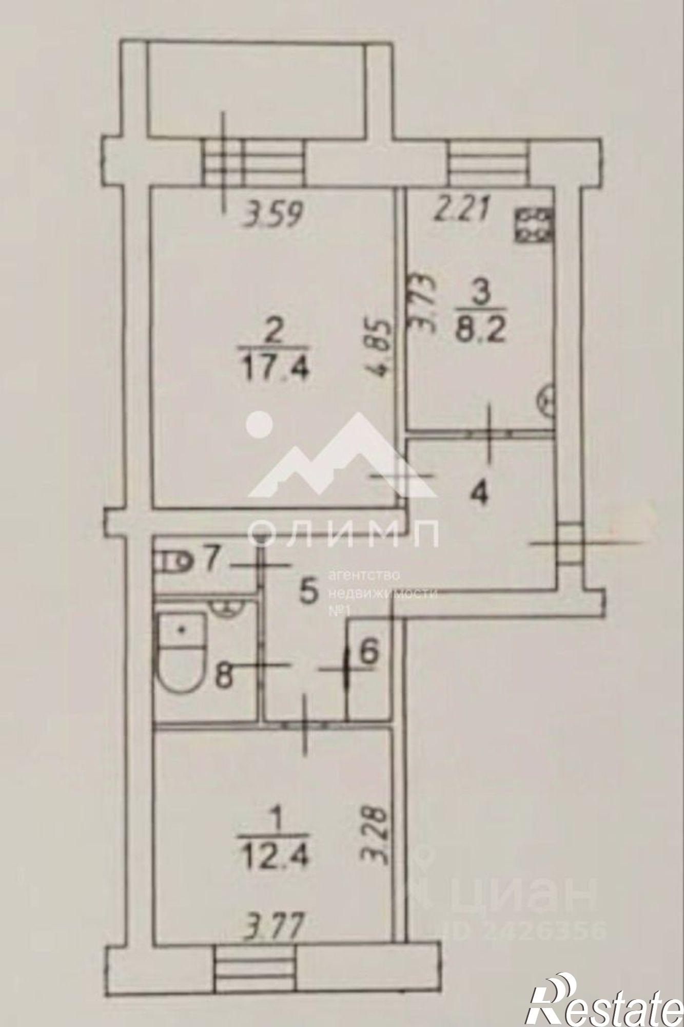 Купить квартиру за 5 900 000 рублей на Вологда, улица Маршала Конева, 4