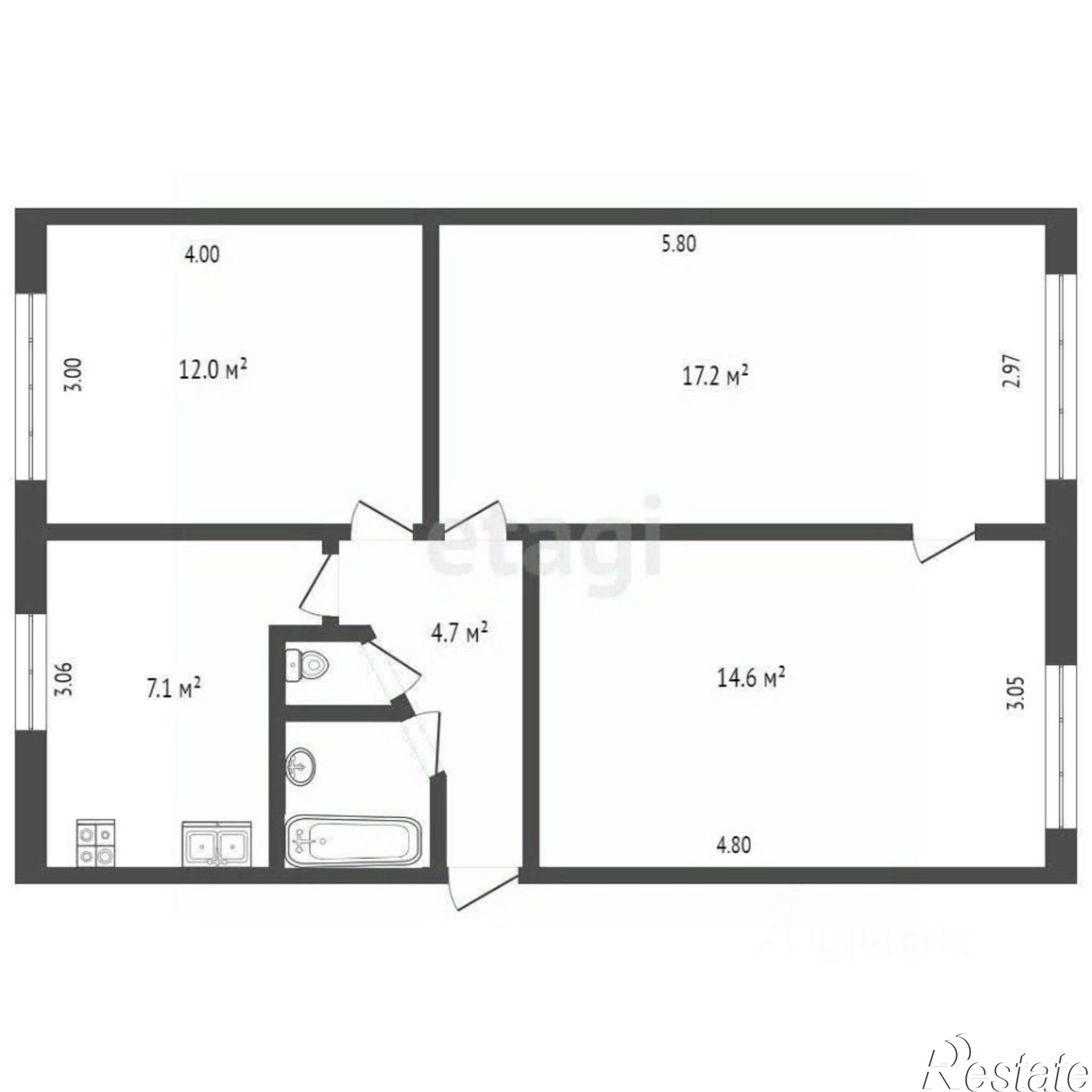 Купить квартиру за 3 900 000 рублей на городской округ Вологда