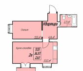 2-комн, 36 кв м, этаж 1/2 улица Бурмагиных, 43