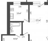 2-комн, 45кв м, этаж 3/5 улица Казакова, 8