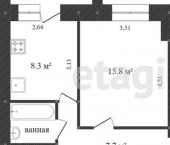 2-комн, 51кв м, этаж 9/10 Воркутинская улица, 17