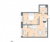 1-комн, 52кв м, этаж 10/15 ул Возрождения, 74