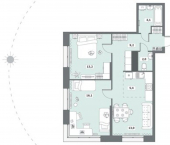 2-комн, 63кв м, этаж 9/16 Октябрьский проспект, 96