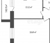 2-комн, 51кв м, этаж 9/10 ул Космонавта Беляева, 32 2