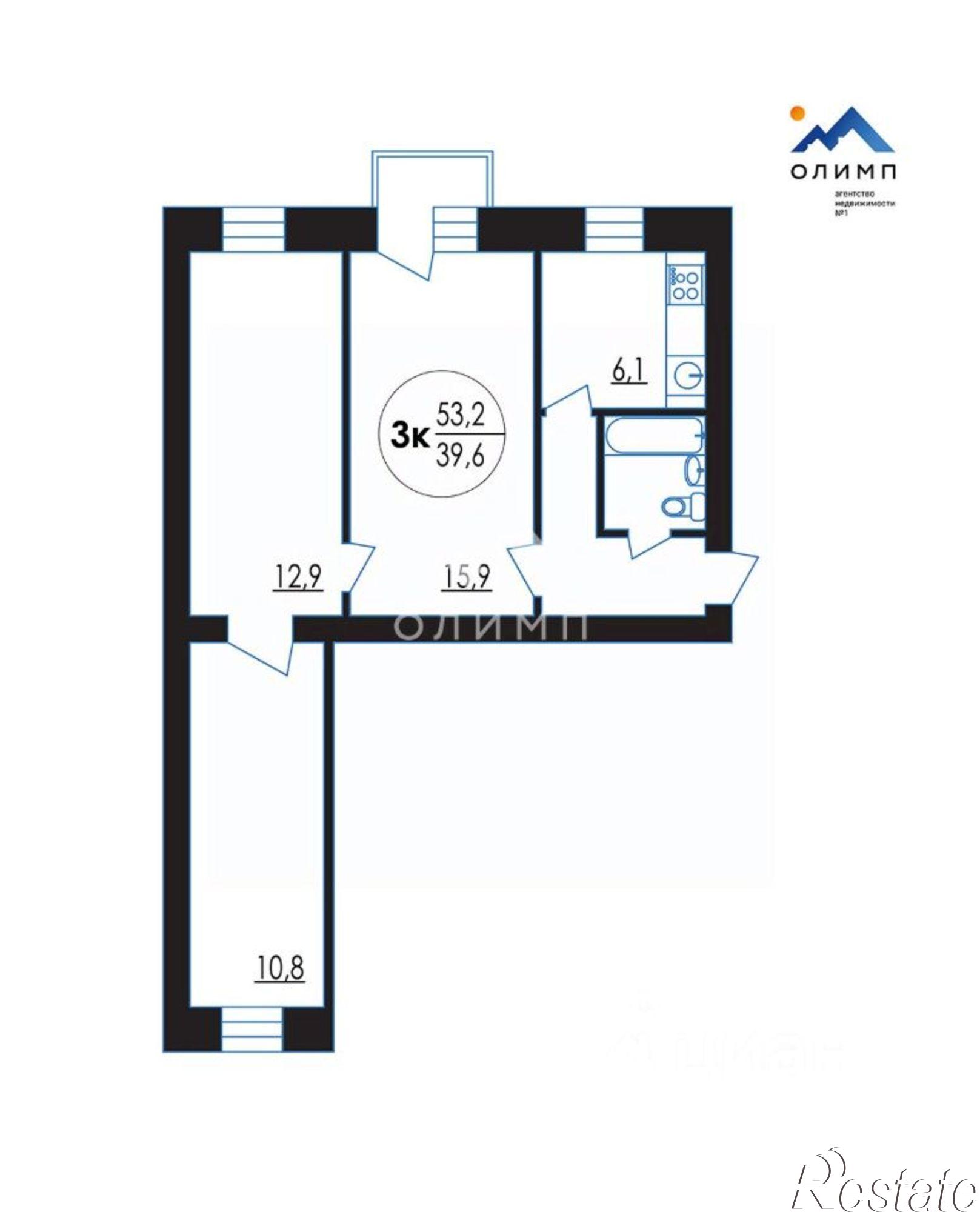 Купить квартиру за 6 400 000 рублей на Вологда, Козлёнская улица, 13А