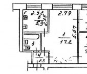 3-комн, 42кв м, этаж 2/5 Советский проспект, 101
