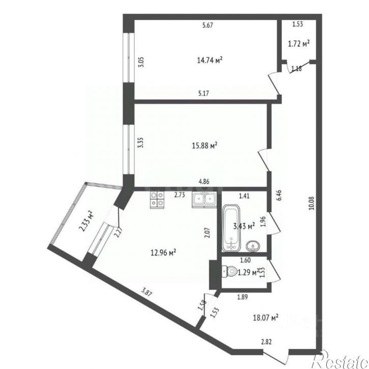 2-комн квартира ул Наседкина, 19,  д. 19