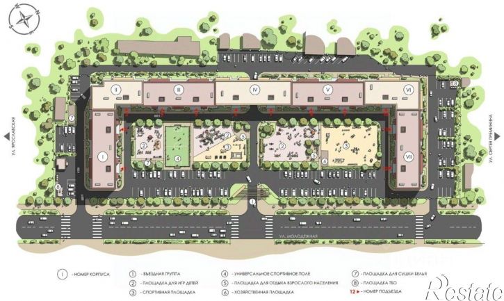 3-комн квартира в новом доме Молодёжная улица